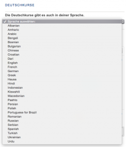Deutsche Welle Sprachkurs Menu